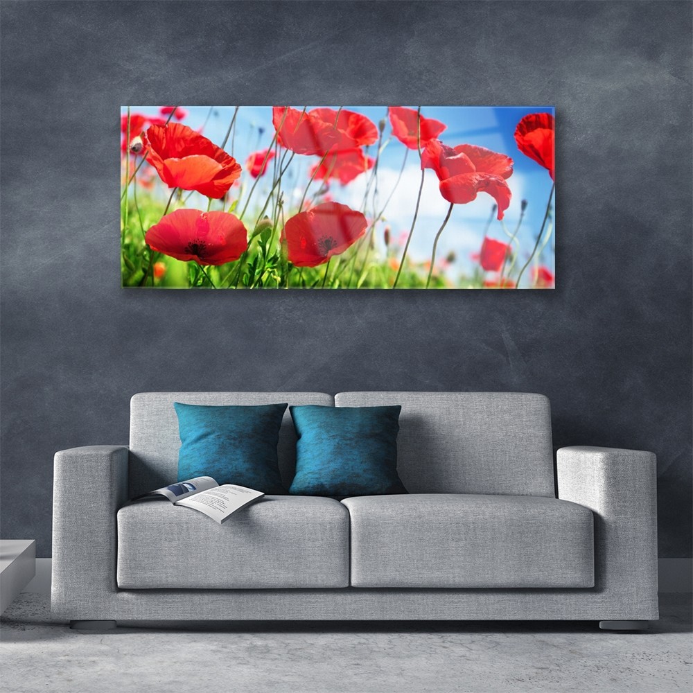 Impression sur verre acrylique de haute qualité tableau coquelicots - 2