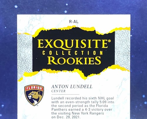 2021-22 UD Ice Anton Lundell/25 Auto Exquisito Rookie Signature Panthers Hockey - Imagen 9 de 14