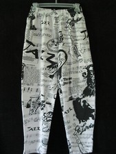 Very Rare Vintage 80's MUSE Los Angeles New York Jazz/Blues Music Pants Cotton M