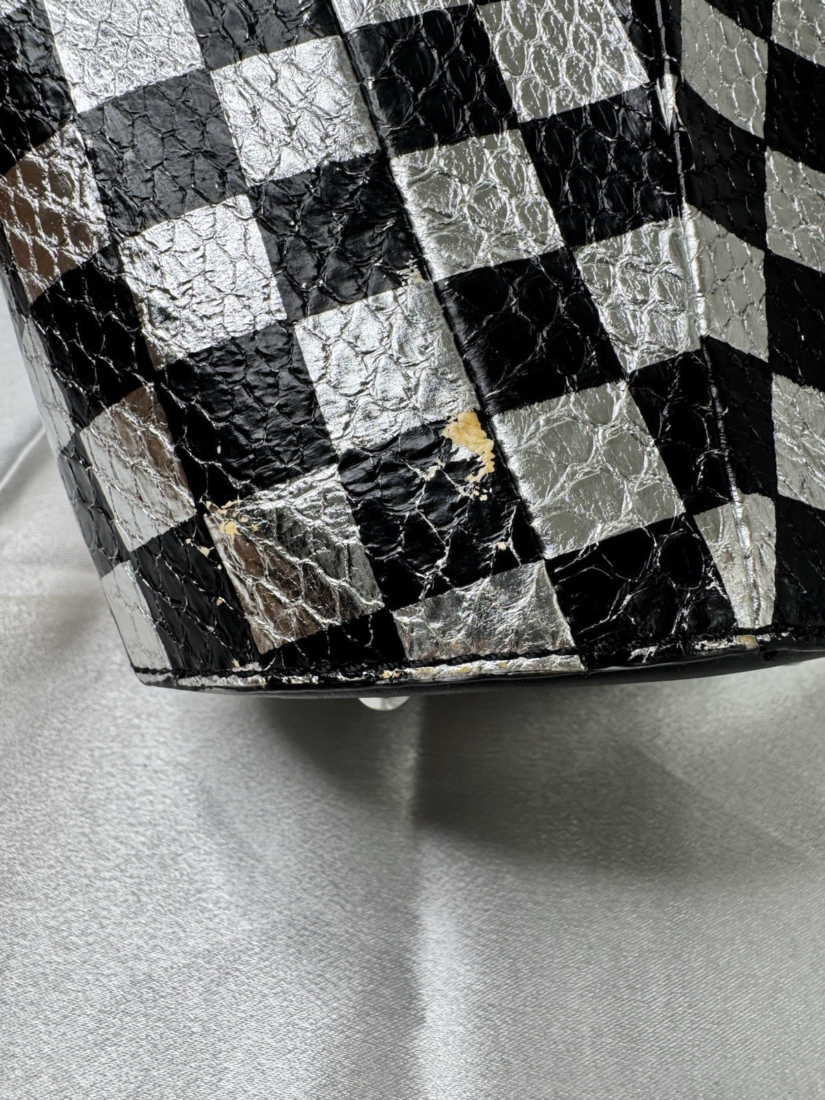 Authentic Alexander Wang Roxy Metallic Checkboard… - image 18