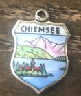 Vintage Chiemsee 800 Silver Travel Shield Enamel Bracelet Charm EHj — photo 4