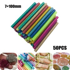 50Pcs Non Toxic Hot Melt Glue with Glitter for Arts and Crafts 7x100mm 0.20 per stick
