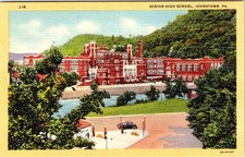 Johnston, PA Pennsylvania SENIOR HIGH SCHOOL Lebanon County ca1940's Postcard