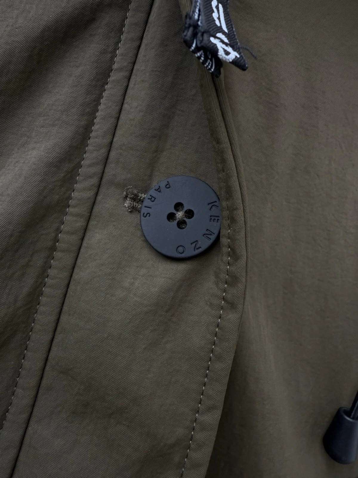 Kenzo piumino d'anatra giacca bomber con pelliccia zip intera verde donna taglia M