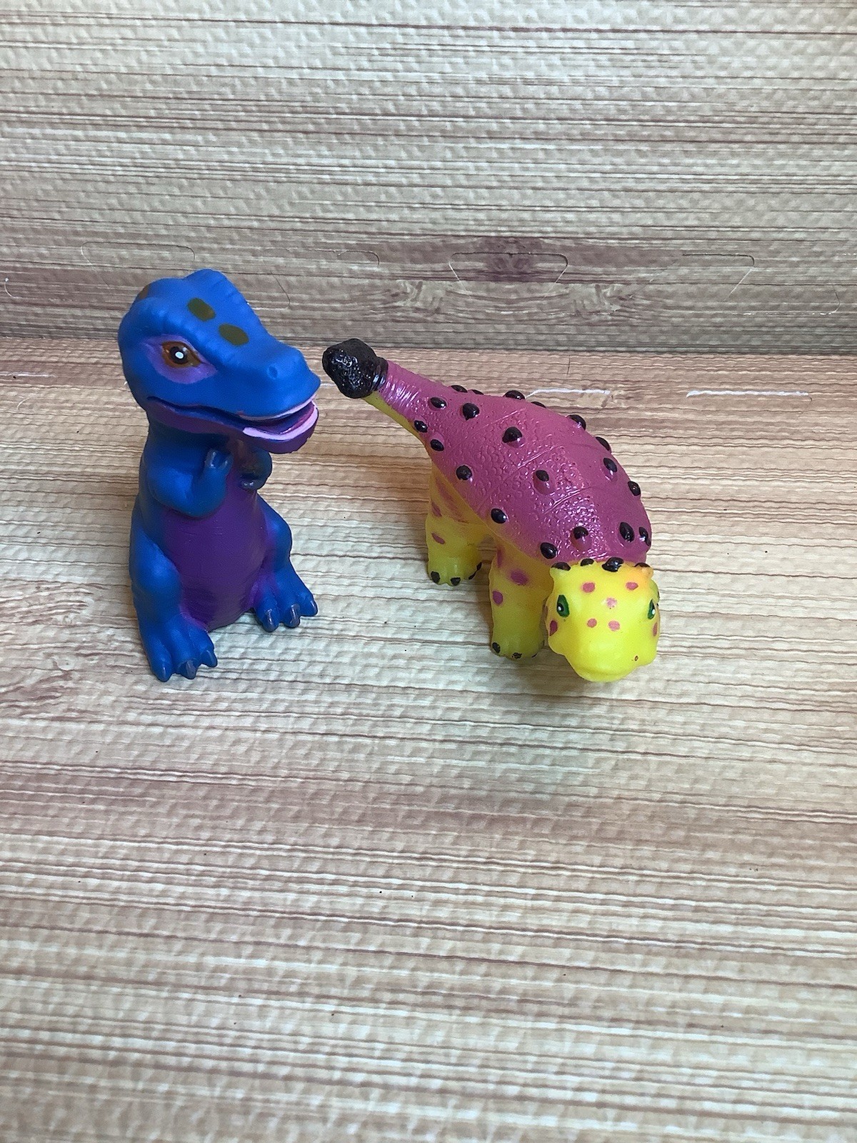 Lot Of 2 Rubber Dinosaur S Toys Multicolor Collectible