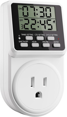 Techbee Digital Infinite Repeat Cycle Intermittent Timer Plug for Electrical Out