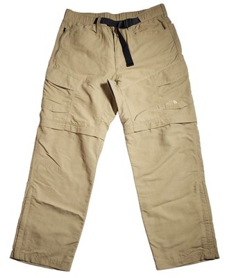 Men's The North Face Khaki Hiking Zip Away Pants/Shorts 100% Nylon Medium Short
