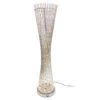 Led Bodenlampe Draht Gedreht H. 100Cm D. 25Cm Metall Silber Formano