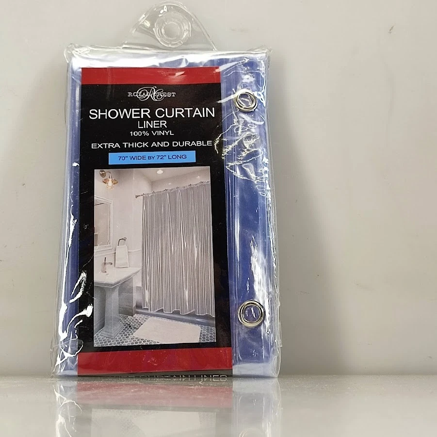 Forro Cortina de Ducha Royal Crest Transparente 70" x 72" Extra Grueso Duradero 100% Vinilo Foto 3 de 4