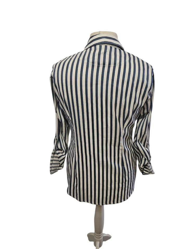 NEXT stripe shirt size 18 long sleeve blouse roll tab - Image 3 of 4