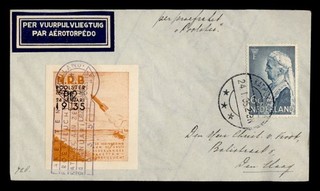 DR WHO 1935 NETHERLANDS SPACE ROCKET MAIL EZ #4C1 NRB P12 R86296