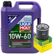 Motoröl Set Liqui Moly 10W-60 5 Liter + Ölfilter für Nissan Qashqai II Subaru