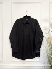 Bergamo New York dress shirt long sleeves Button brown Black Size L