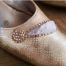 insane vintage Saks gold rhinestone Block heels 7.5AAA