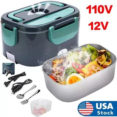 1.5L Electric Heating Lunch Box Portable for Car Office Food Warmer Container US