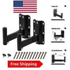 Dual Adjustable Speaker Wall Mounts - 110 lb Capacity, Perfect for Home Theater