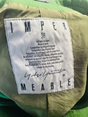 YOHJI YAMAMOTO X IMPER MEABLE COAT MEN COLOR GREEN MATERIAL WOOL SIZE S USED