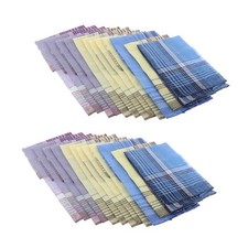 24Pack Mouchoirs En Coton à Motif à Carreaux Pour Hommes Pochette De Costume