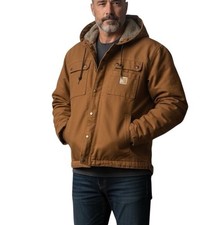Carhartt Washed Duck Sherpa-Lined Brown Utility Jacket Men s Size L NWT