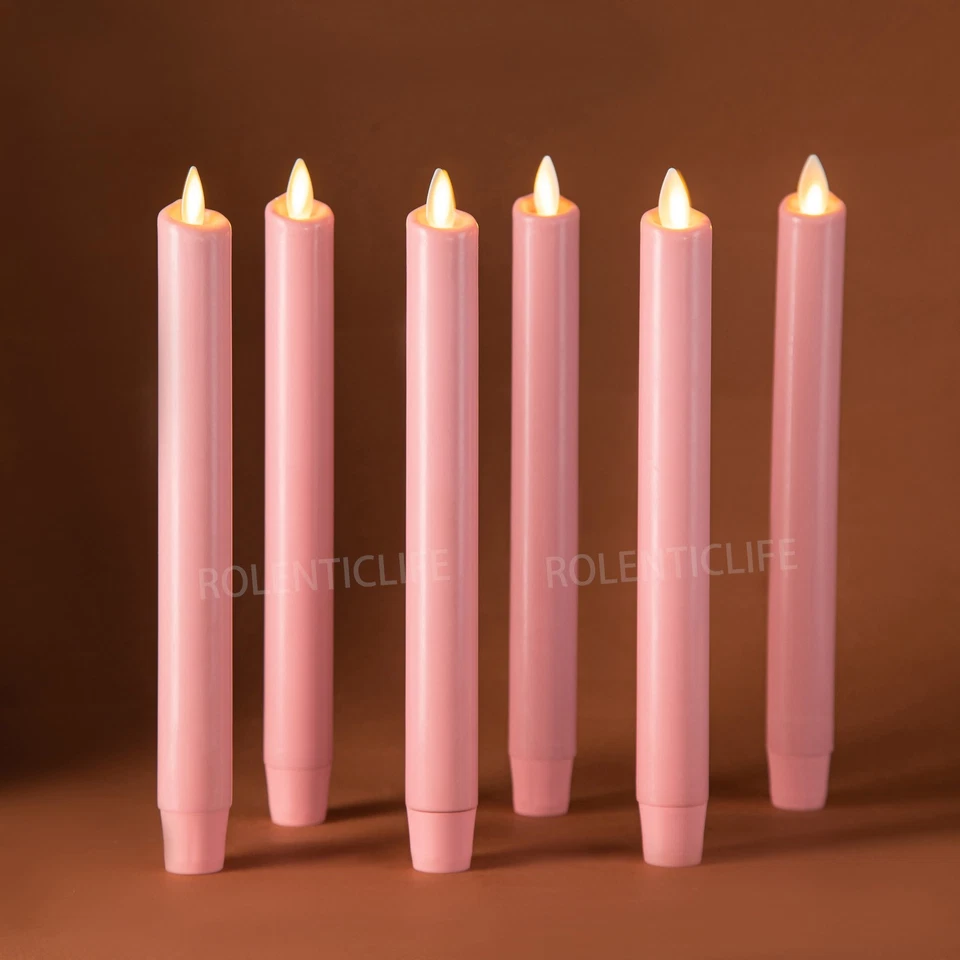 Luminara Velas Cónicas Rosa Sin Llama con Control Remoto para Halloween Juego de 2 4 6 8  Foto 3 de 4