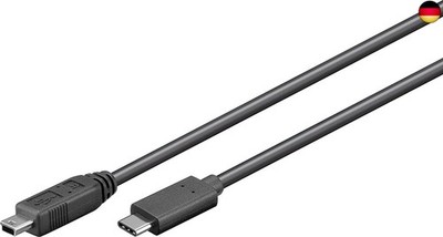 Goobay 67989 USB 2.0 Mini Typ B auf USB C Kabel 480 Mbits / Mini B USB zu USB A