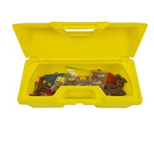 Vintage Gabriel Erector Set Metal Building Parts Lot in Yellow Carry Case