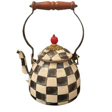 MacKenzie-Childs Courtly Check Enamel Tea Kettle - 2 Quart