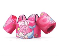 Mermaid Swim Vest Floaties Arm Wings for Toddler/Kids 22-66 lbs Kids Life Jacket