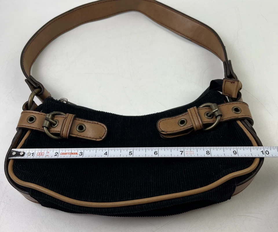 Bolso/cartera de hombro de pana negra marca Levi's - con correas de cuero beige sintético de colección Foto 3 de 4
