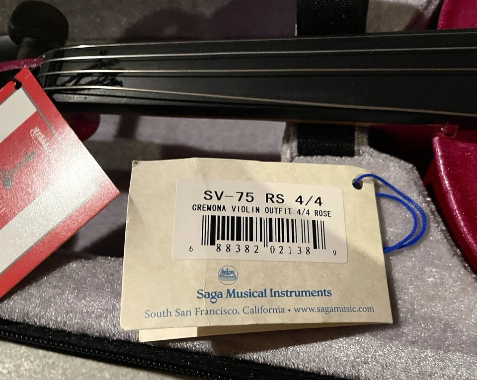 Cremona SV-75RS Premier Novice Series Sparkling Rose Violin Outfit 4/4 Outfit - Image 4 of 4