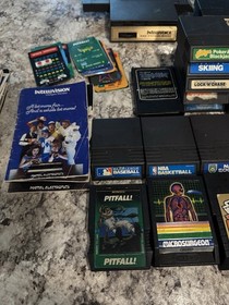 Mattel Intellivision Games and Controller Overlays lot plus booklets