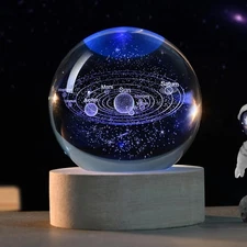 3D Solar System Crystal Ball Space Lover Model Themed Gifts 