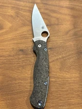 Spyderco Maxamet Para Military 2 folding knife custom carbon fiber blue hardware