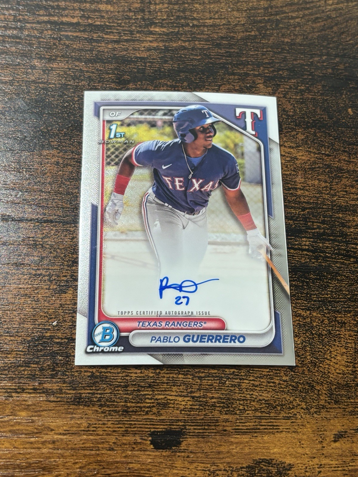 2024 Bowman Chrome Prospect 1st Auto Pablo Guerrero #CPA-PG Rangers