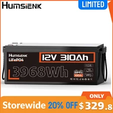 Humsienk 12V 310Ah 300Ah LiFePO4 Lithium Battery Deep Cycle 280Ah Solar Off-Grid