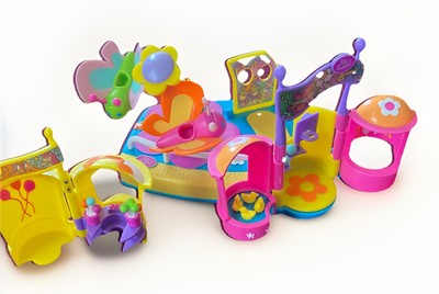 Vintage Polly Pocket Lot Rainbow Fun-land Carnaval Park Ride & Games see photos