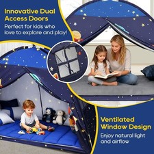 FULL Bed Tent Canopy, Space Indoor Blackout Privacy Toddler Bed Tent for Kids...