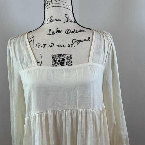 Babydoll Dolan Anthropologie Top Cuello Cuadrado Manga Larga Crema M - Imagen 3 de 8