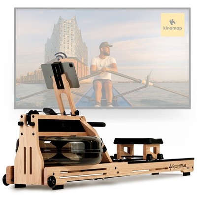 SportPlus Wasser-Rudergerät Massivholz Rudermaschine Ruderzugmaschine Holz