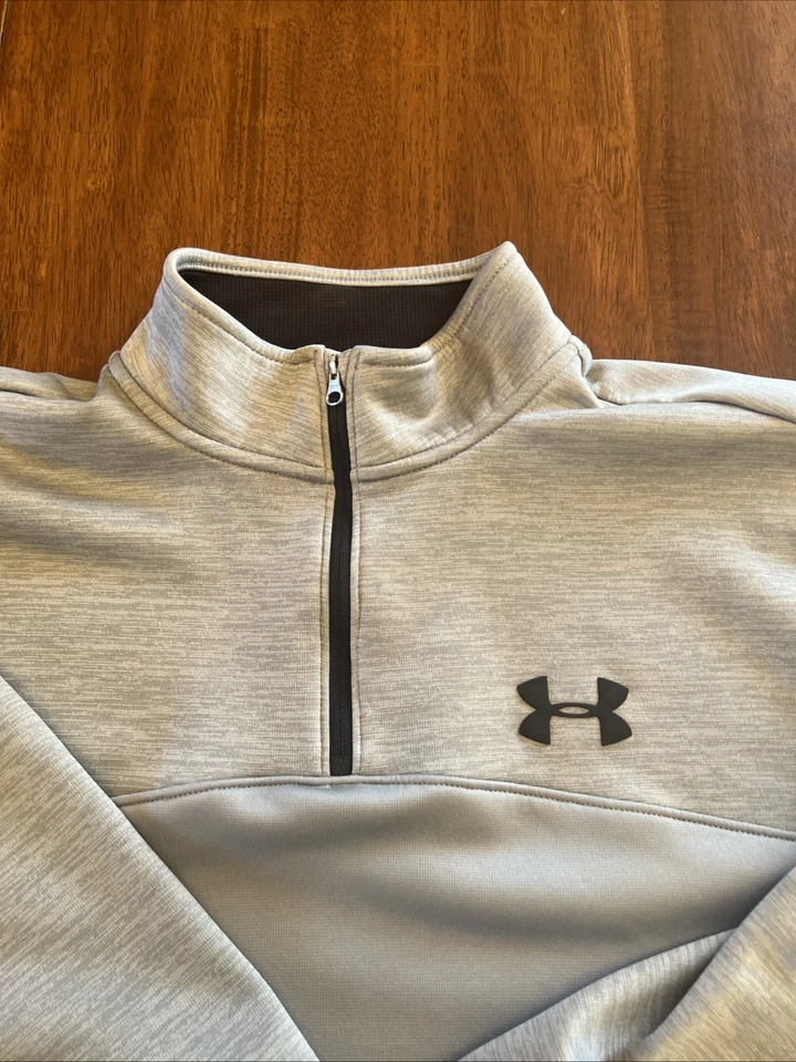 Sudadera Under Armour 1/4 Cremallera Manga Larga Gris Claro Talla XL Foto 2 de 4