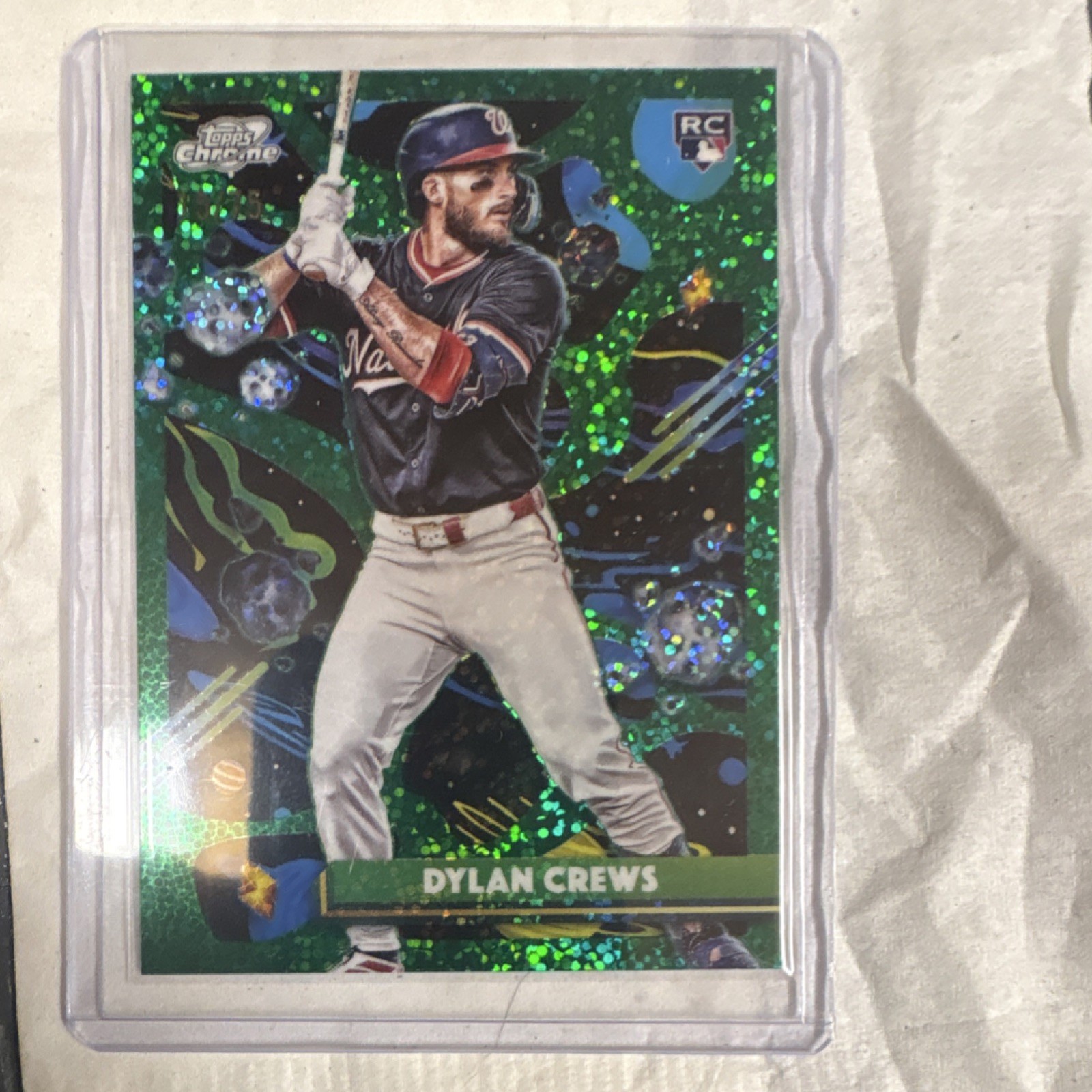 Topps Cosmic Chrome 2025 Dylan Crews Green Space Dust Refractor Rookie #194 /75