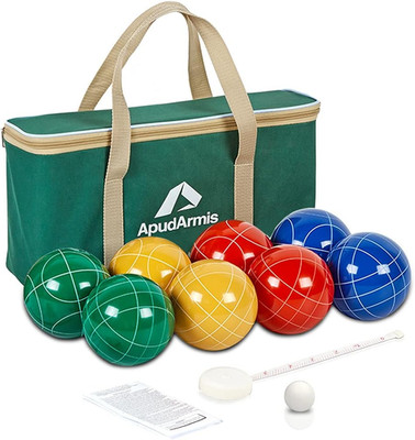 Bocce Balls Set, Outdoor Family Bocce Game for Backyard/Lawn/Beach - Set of 8 Po
