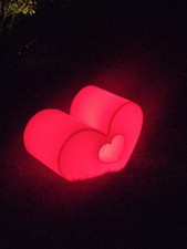 LED Garden Chair Rechargeable Colour Changing Seat Prop Kid Adult Indoor Outside