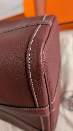 Authentic Hermes Garden Party 30 Bag Negonda Leather Rouge H SHW Used - Picture 12 of 24