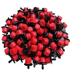 100 pcs 1/4 Inch Adjustable Drip Irrigation Parts, Drippers... 
