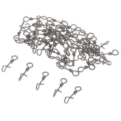 50 Stück Edelstahl Quick Lock Angeln Snap Clip Swivel Stecker