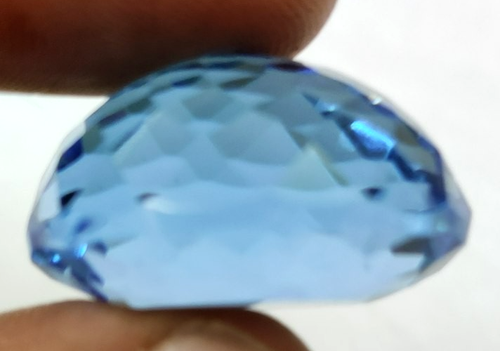 AAA+++ Large Blue Topaz 85.90 Ct. Round Cut Faceted Loose Gemstone @Gifts Women - Picture 3 of 6