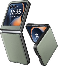 Case for Motorola Razr 2024/2025 - PU Vegan Leather Back Hard Polycarbonate Bu
