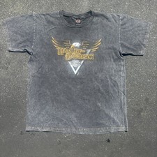 Vtg 1999 Harley-Davidson Eagle Grunge Biker T-Shirt Size L Eagle PA Made in USA