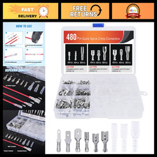 480PCS Insulated Spade Terminals Quick Splice Connectors for 22-14ga Wiring